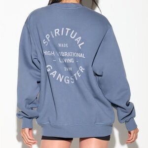 NWT Spiritual Gangster NWT 2008 Wilshire Crew, *Blue Jean, $158 MSRP S/M